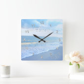 Schöne Liebe am Strand Uhr mit Ihrem Text (Zuhause)