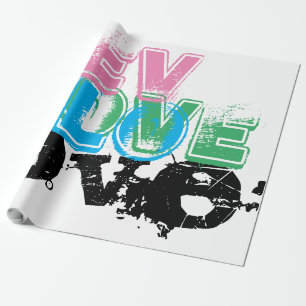Schöne LIEBE BLACK PINK GREEN Wrapping Paper Geschenkpapier