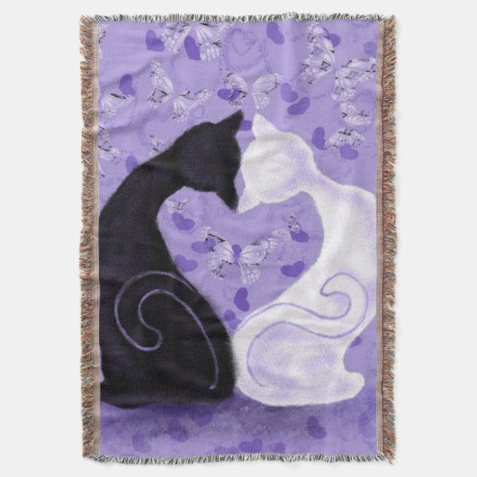 Schöne Liebe Cat Throw Blanket Decke (Vorderseite Vertikal)