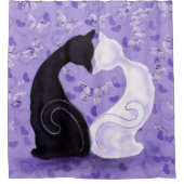 Schöne Liebe Dusche Vorhang Couple Katze (Vorderseite)