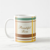 Schöne Liebe Gemütliches Tartan Karo Kaffeetasse (Links)