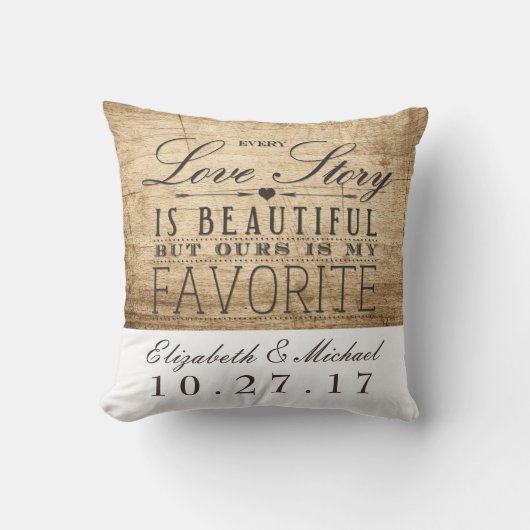 Schöne Liebe-Geschichte Hochzeit-Jubiläum-Kissen Kissen (Vorderseite)