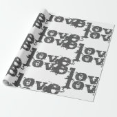 schöne LIEBE GRAU SCHWARZE Wrapping Paper Geschenkpapier (Ungerollt)