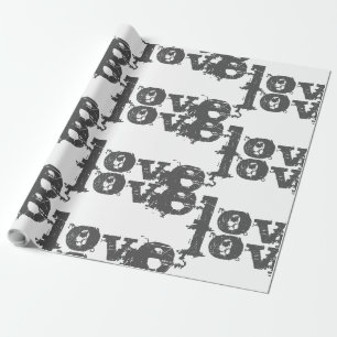 schöne LIEBE GRAU SCHWARZE Wrapping Paper Geschenkpapier