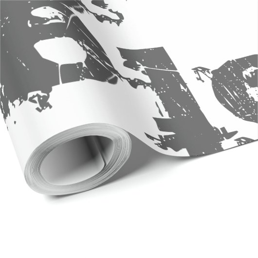 schöne LIEBE GRAU SCHWARZE Wrapping Paper Geschenkpapier (Rolleneckpunkt)