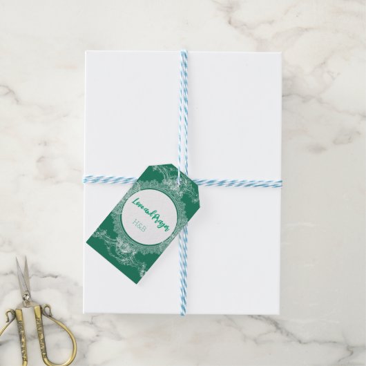 Schöne Liebe Grüner Aufkleber Geschenkanhänger (Mit Garn)