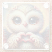 Schöne Liebe Herz Owl Glasuntersetzer (Rückseite)