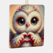 Schöne Liebe Herz Owl Keramikornament (Rechts)