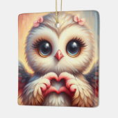 Schöne Liebe Herz Owl Keramikornament (Links)