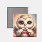 Schöne Liebe Herz Owl Magnet (Vorderseite/Rückseite)
