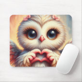 Schöne Liebe Herz Owl Mousepad (Mit Mouse)