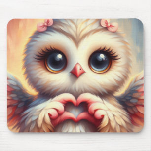 Schöne Liebe Herz Owl Mousepad