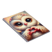 Schöne Liebe Herz Owl Notizblock (Rechte Seite)