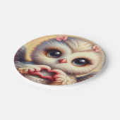 Schöne Liebe Herz Owl Pappteller (Schrägansicht)