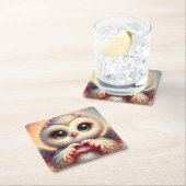 Schöne Liebe Herz Owl Rechteckiger Pappuntersetzer (Vor Ort)