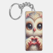 Schöne Liebe Herz Owl Schlüsselanhänger (Vorderseite links)