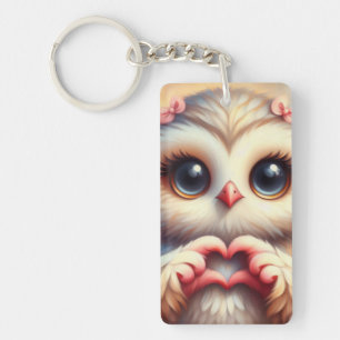 Schöne Liebe Herz Owl Schlüsselanhänger