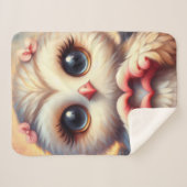 Schöne Liebe Herz Owl Sherpadecke (Vorderseite (Horizontal))