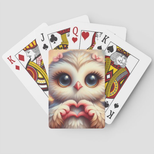 Schöne Liebe Herz Owl Spielkarten (Rückseite)