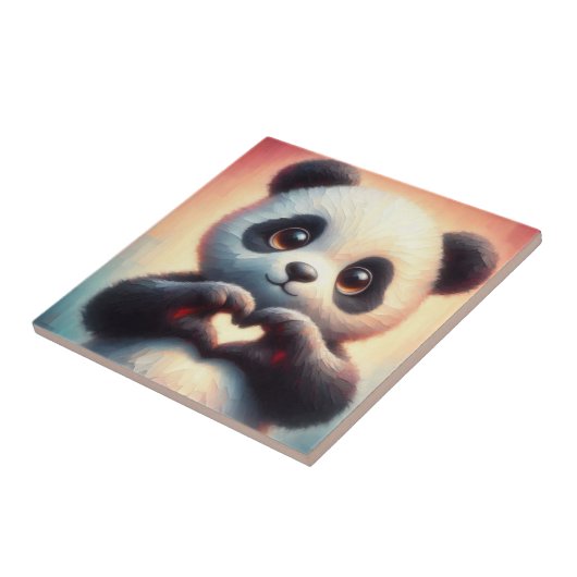 Schöne Liebe Herz Panda Fliese (Seite)