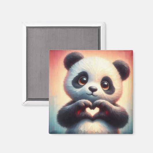 Schöne Liebe Herz Panda Magnet (Vorderseite/Rückseite)