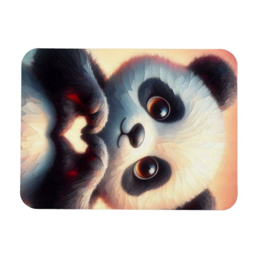 Schöne Liebe Herz Panda Magnet (Horizontal)