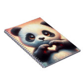 Schöne Liebe Herz Panda Notizblock (Rechte Seite)