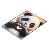 Schöne Liebe Herz Panda Notizblock (Linke Seite)