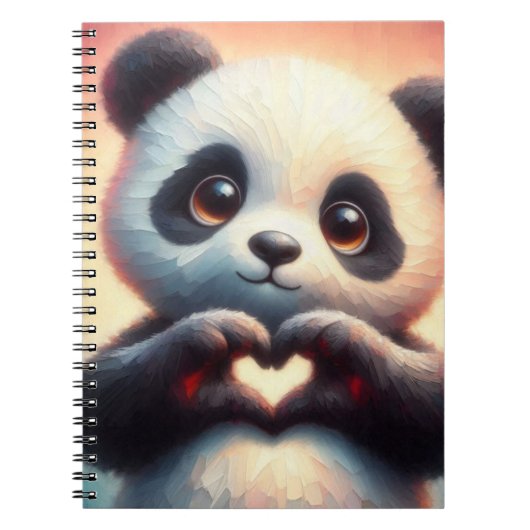 Schöne Liebe Herz Panda Notizblock (Vorderseite)