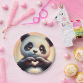 Schöne Liebe Herz Panda Pappteller (Party)