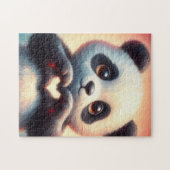 Schöne Liebe Herz Panda Puzzle (Horizontal)