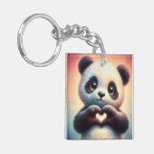 Schöne Liebe Herz Panda Schlüsselanhänger (Vorderseite links)