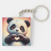 Schöne Liebe Herz Panda Schlüsselanhänger (Rückseite)