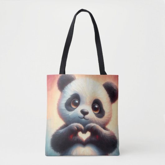 Schöne Liebe Herz Panda Tasche (Vorderseite)