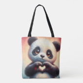 Schöne Liebe Herz Panda Tasche (Rückseite)