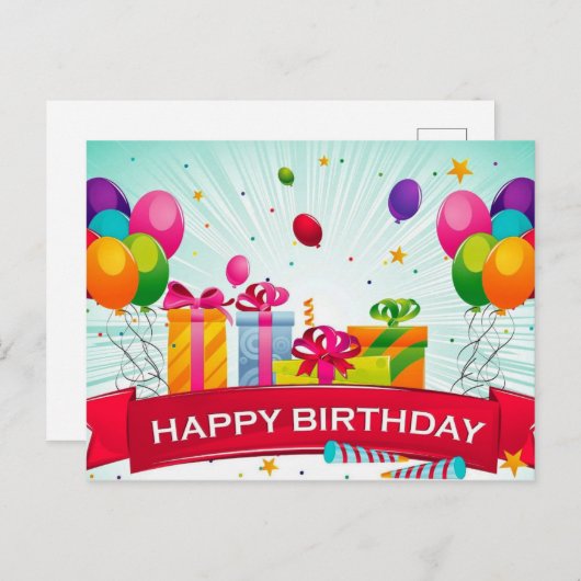 Schöne Liebe lila Happy Birthday Postkarte (Vorne/Hinten)