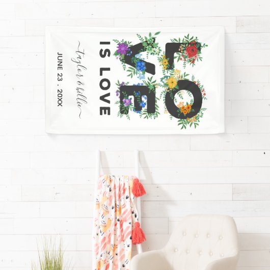 Schöne Liebe mit Blumen ist Liebe Gay Wedding Banner (Insitu)