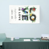 Schöne Liebe mit Blumen ist Liebe Gay Wedding Banner (Messeveranstaltung)