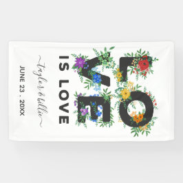 Schöne Liebe mit Blumen ist Liebe Gay Wedding Banner
