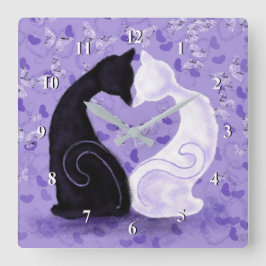 Schöne Liebe Quadratische Wanduhr