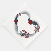 Schöne Liebe Rot & Marinebär Serviette (Ecke)