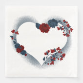 Schöne Liebe Rot & Marinebär Serviette (Vorderseite)