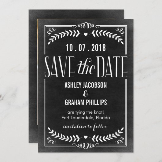 Schöne Liebe Save the Date Karte (Vorne/Hinten)