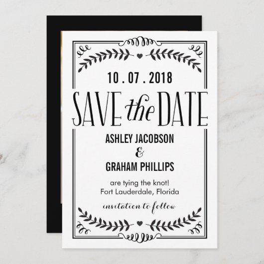 Schöne Liebe Save the Date Karte (Vorne/Hinten)