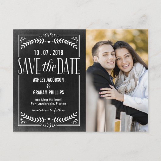 Schöne Liebe Save the Date Postkarte (Vorderseite)