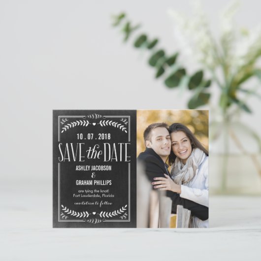 Schöne Liebe Save the Date Postkarte (Stehend Vorderseite)