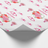 Schöne Liebe Themenherzen und Rose Geschenkpapier (Ecke)