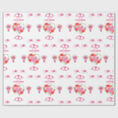 Schöne Liebe Themenherzen und Rose Geschenkpapier (Flach)