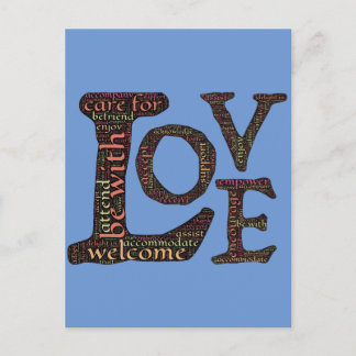 Schöne LIEBE WordArt - Verbreitung von Liebe und M Postkarte