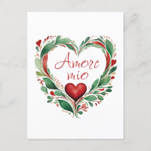 Schöne Liebe Wreath Italienische Farben Postkarte